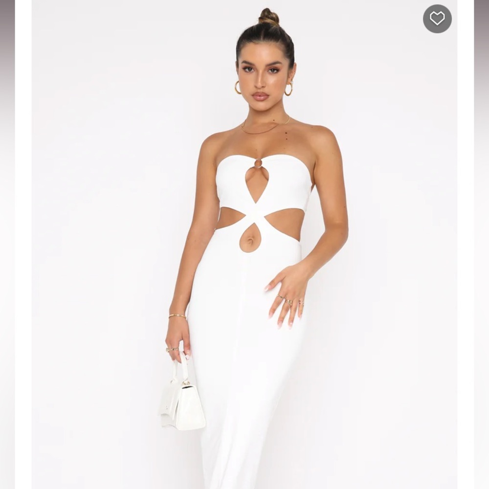 XS, white fox, maxi dress